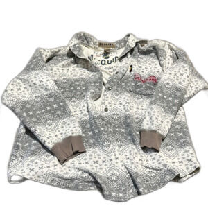 BUM Equipment large snow vintage Snowflake Sweater Shirt Jacket Y2K